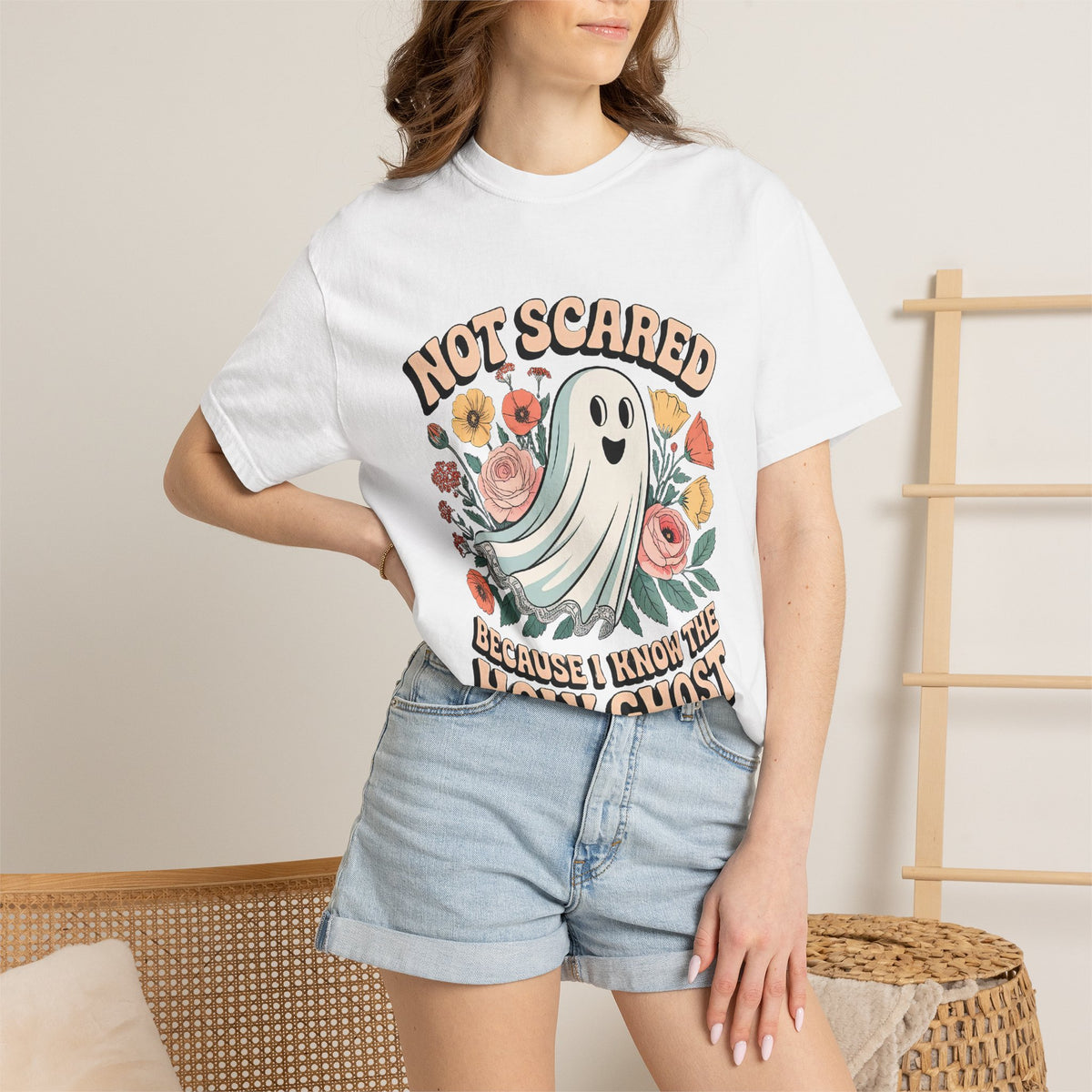 Not Scared Holy Ghost T-Shirt Christian Halloween Graphic Tee
