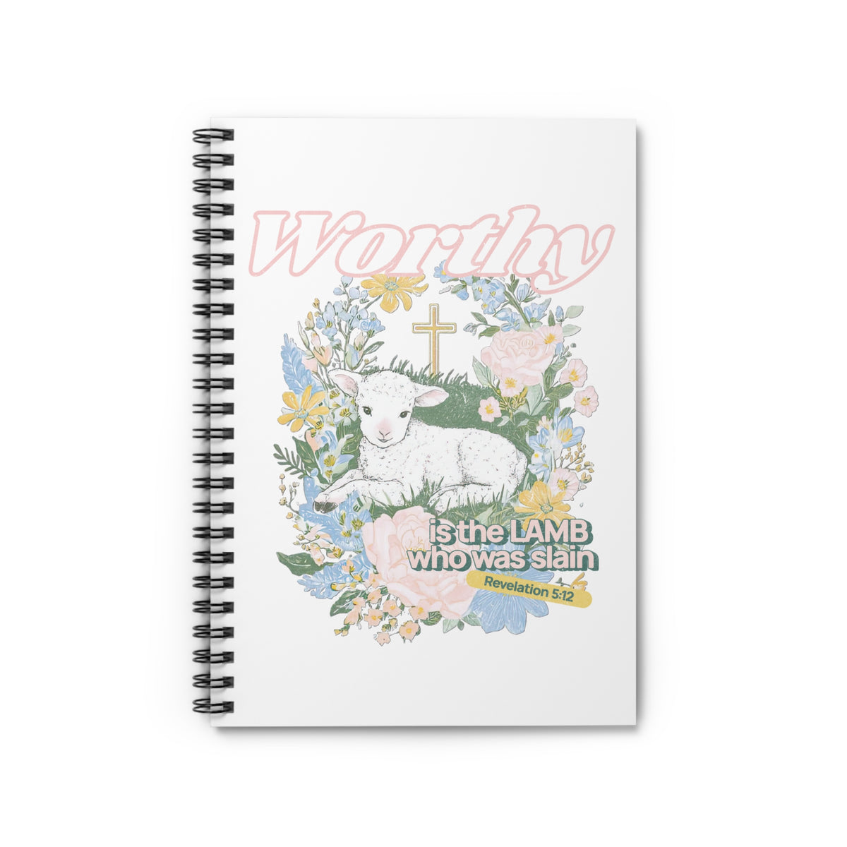 Worthy is the Lamb Notebook Floral Religious Spiral Journal