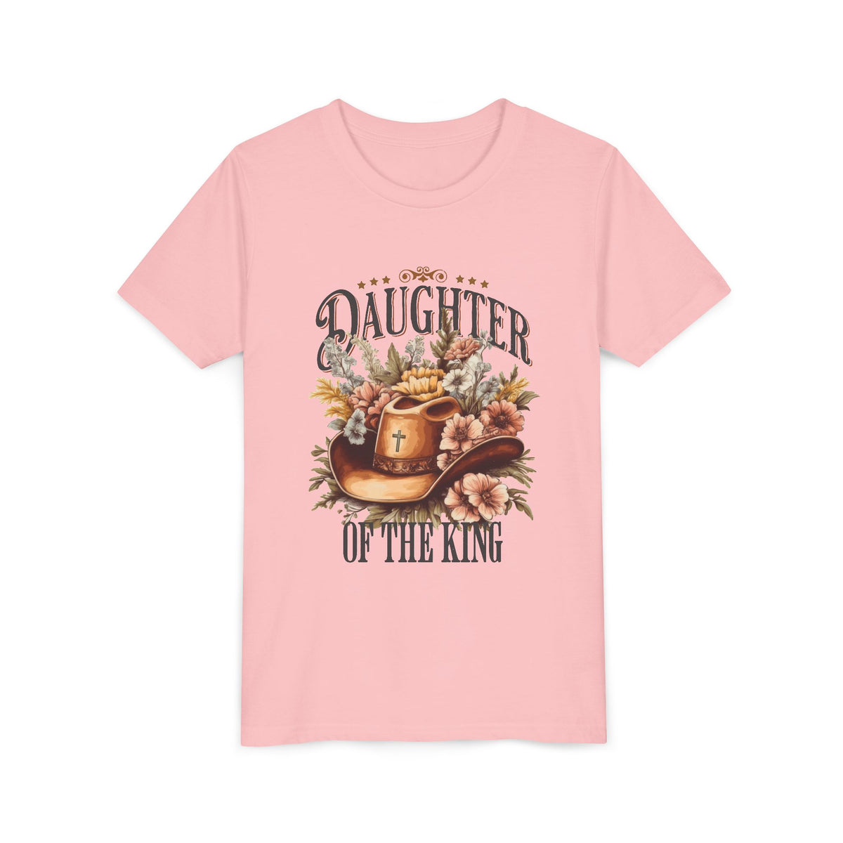 Daughter of the King Distressed Kids T-Shirt Cowgirl Christian Graphic Tee