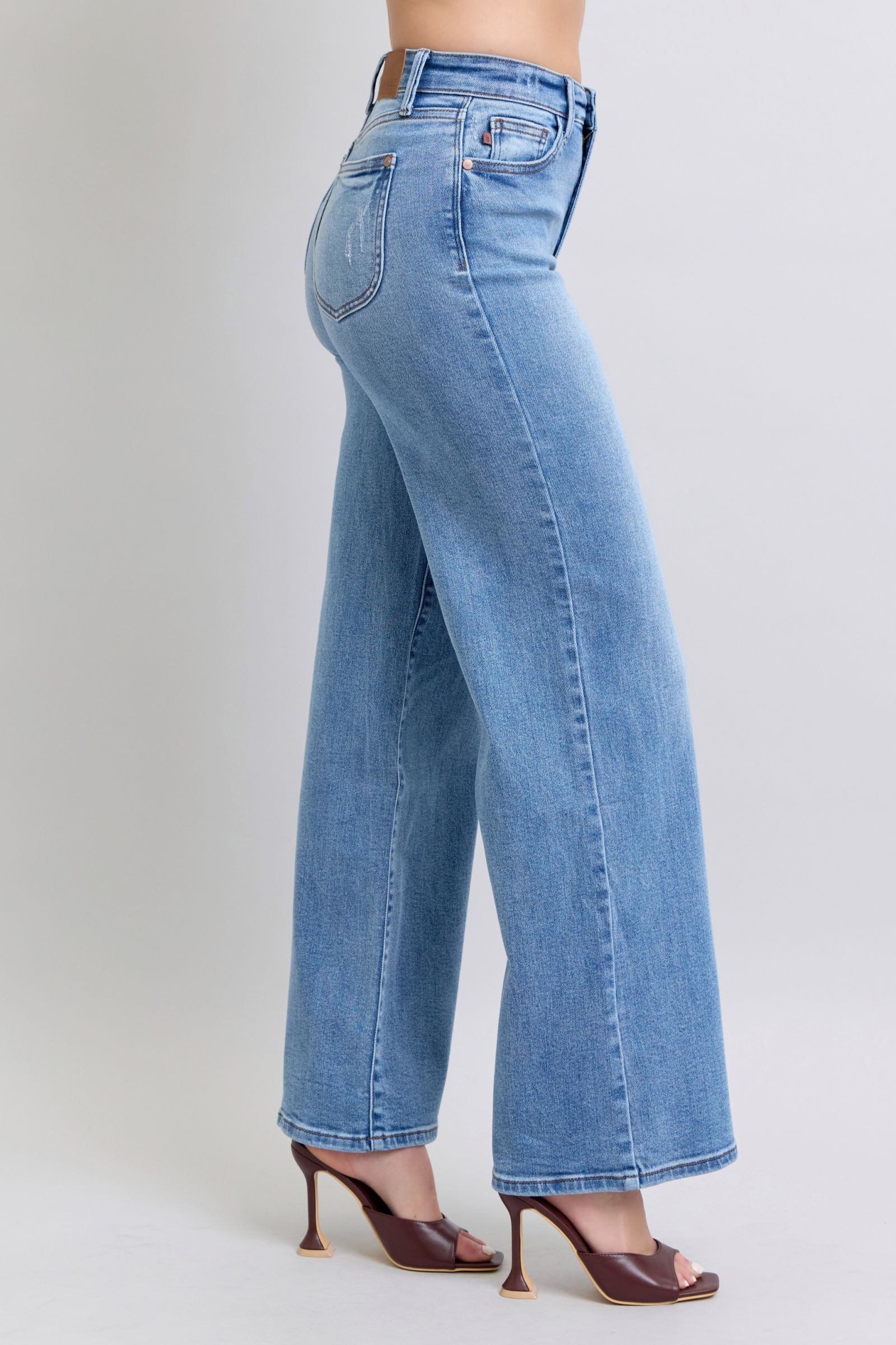 Judy Blue Full Size Wide Leg Jeans with Pockets - Sydney So Sweet