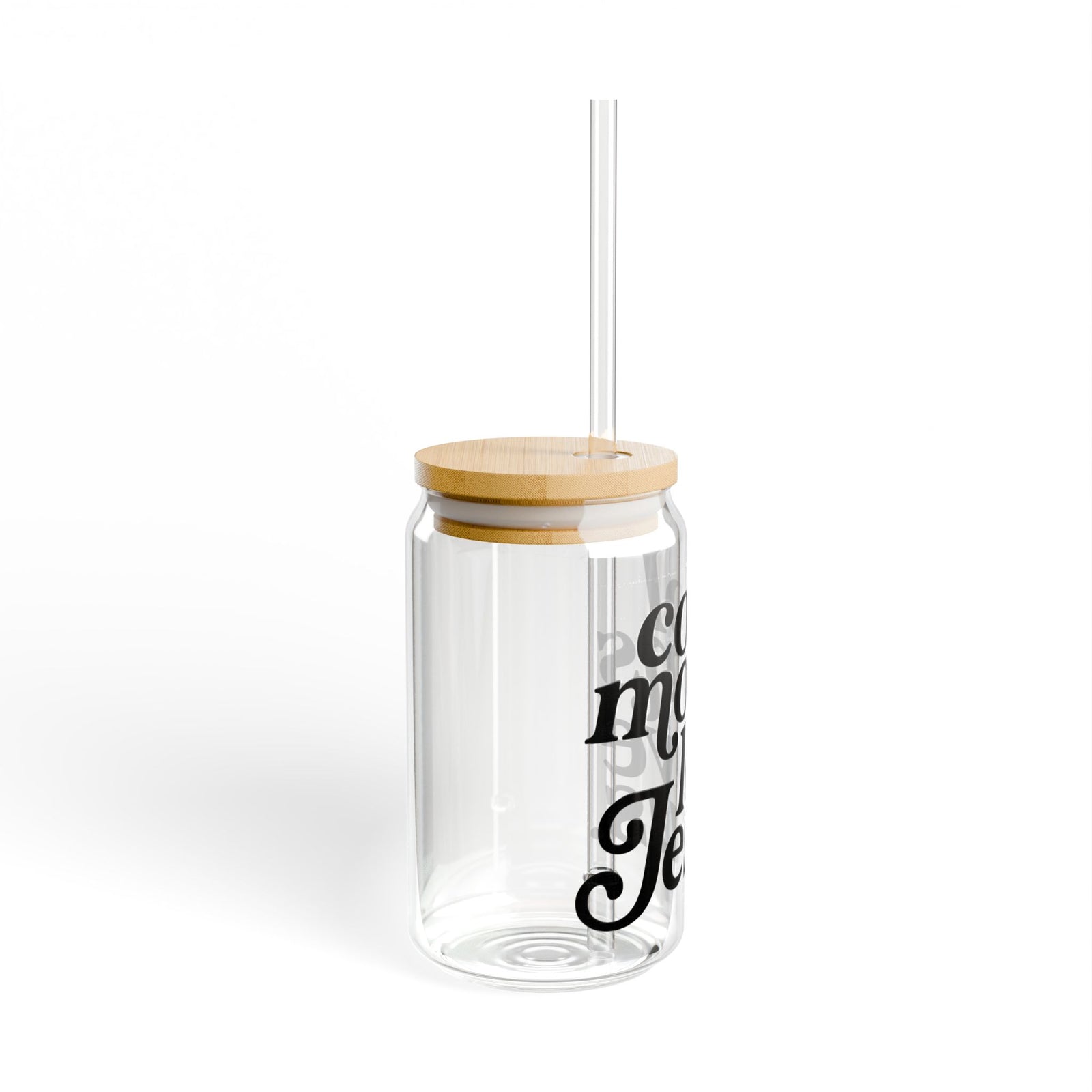 Cool Moms Love Jesus Sipper Glass 16oz Reusable Drink Jar with Lid & Straw