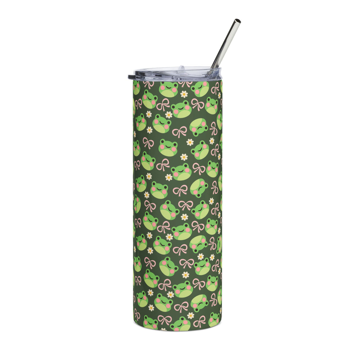 Frogs & Bows 20oz Stainless Steel Tumbler Insulated Travel Cup Water Bottle