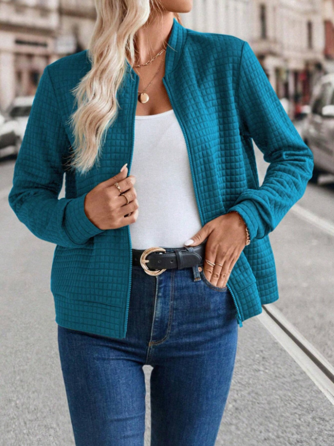 Zip Up Long Sleeve Jacket - Sydney So Sweet