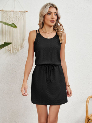 Eyelet Scoop Neck Sleeveless Dress - Sydney So Sweet