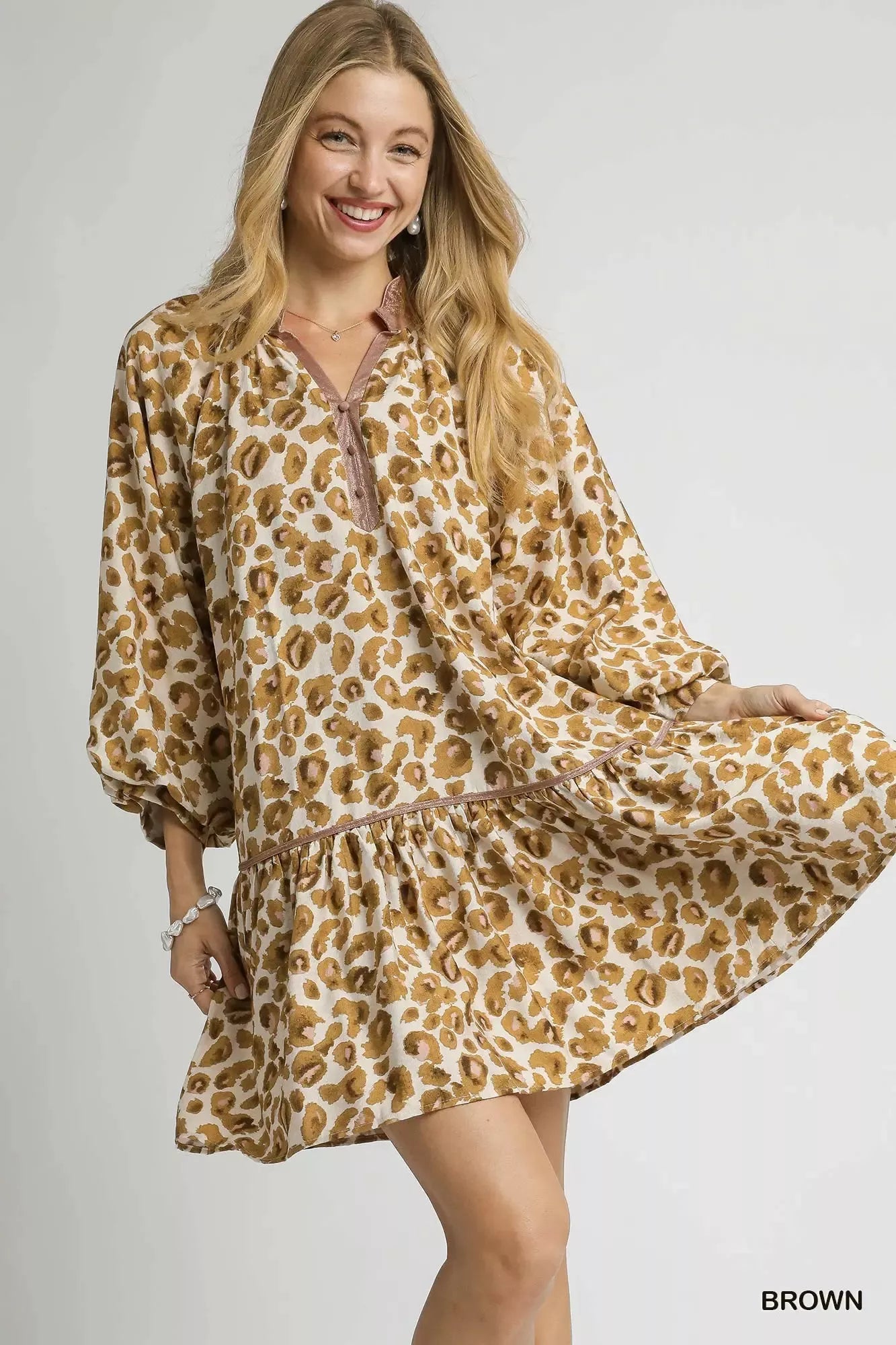 Umgee Leopard Print Tiered Mini Dress - Sydney So Sweet