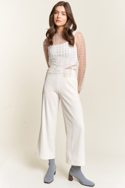 Davi & Dani Wide Leg Mid-Rise Pants - Sydney So Sweet