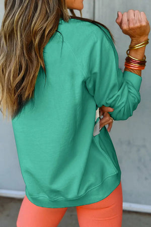 Contrast Round Neck Long Sleeve Sweatshirt - Sydney So Sweet