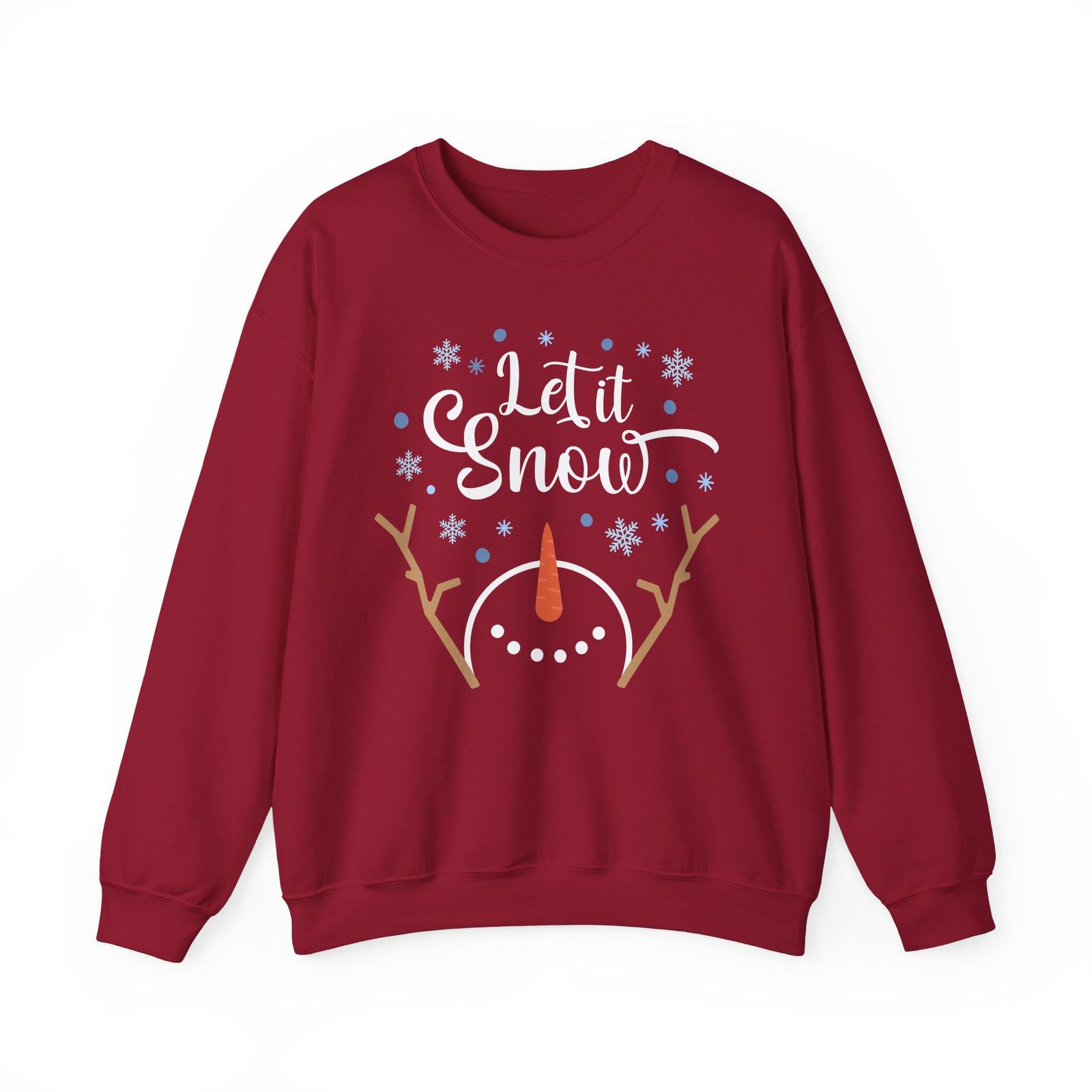 Let it Snow Happy Snowman Winter Crewneck Unisex Sweatshirt