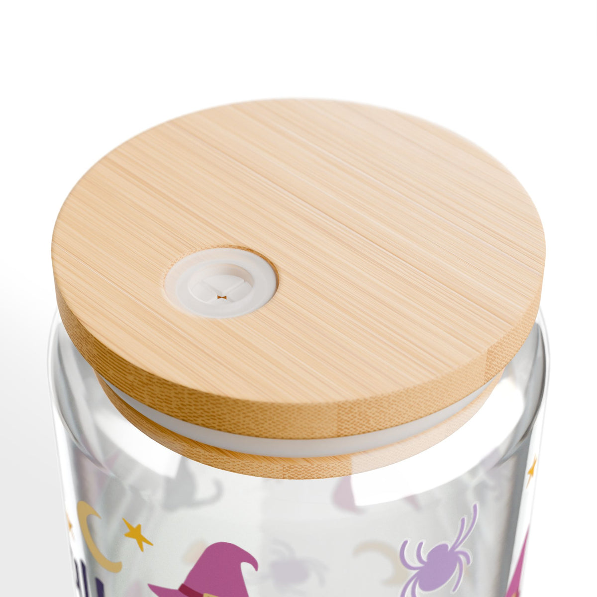 Caffeine and Cauldrons Halloween Sipper Glass 16oz Reusable Drink Jar with Lid & Straw