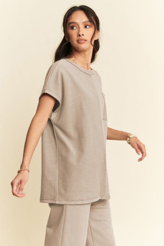 Davi & Dani Round Neck Short Sleeve Top and Pants Set - Sydney So Sweet