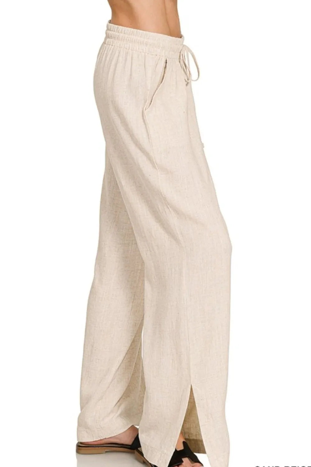 Zenana Linen Drawstring Pants - Sydney So Sweet