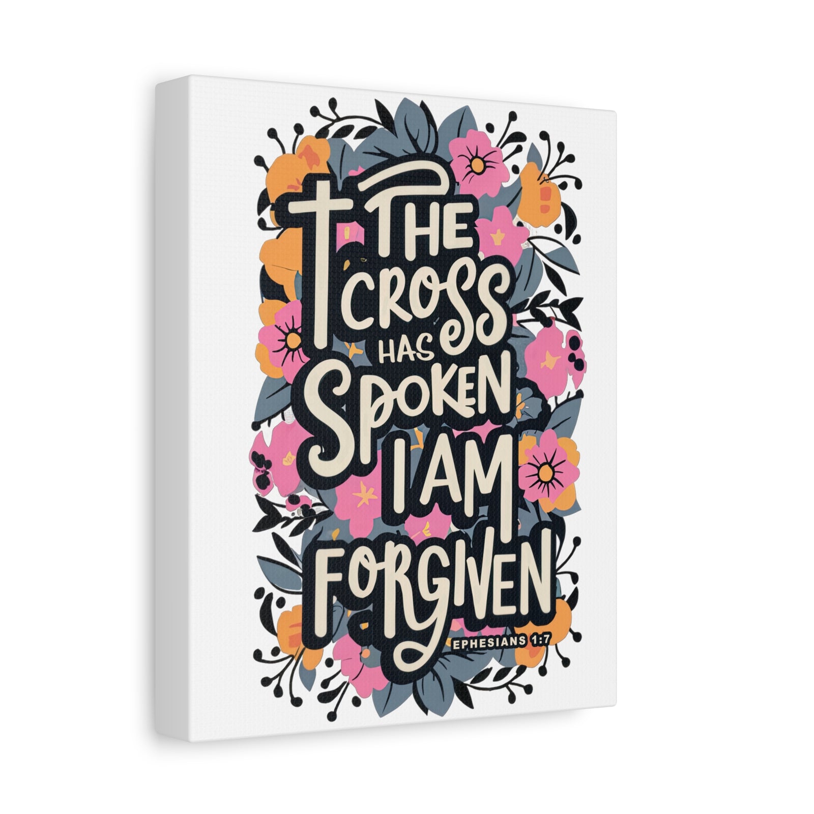 The Cross Has Spoken I Am Forgiven Canvas Wall Art Christian Scripture Decor