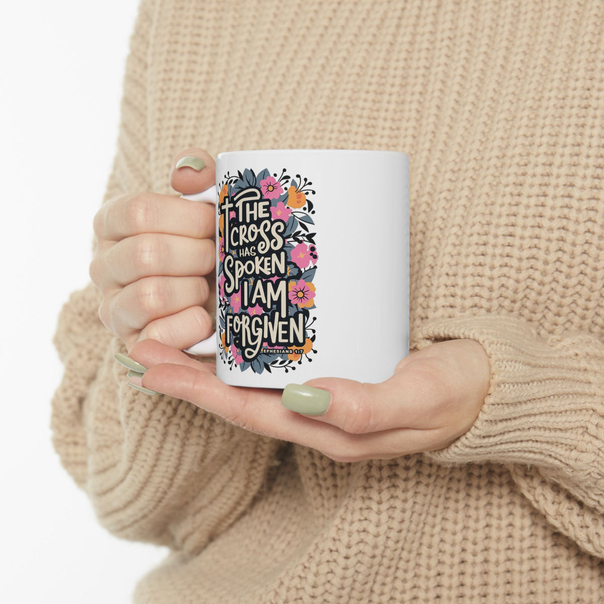 The Cross has Spoken I am Forgiven Ceramic Mug Coffee Cup (11oz & 15oz)