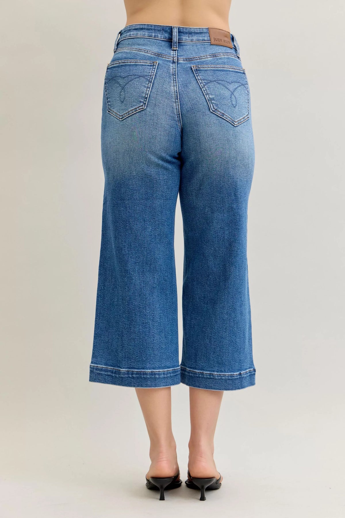 Judy Blue Mid Rise Crop Wide Leg Jeans - Sydney So Sweet