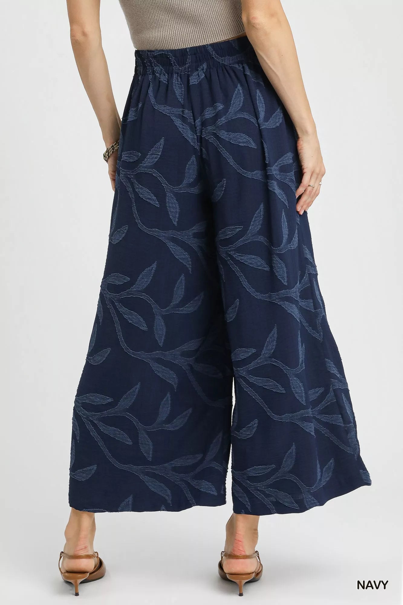 Umgee Jacquard Wide-Leg Pants - Sydney So Sweet