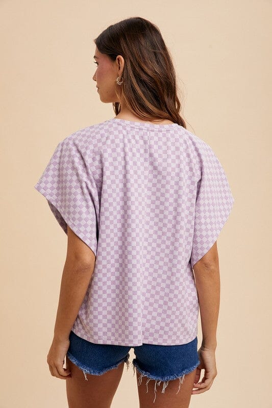 Annie Wear Checkered Round Neck Short Sleeve T-Shirt - Sydney So Sweet