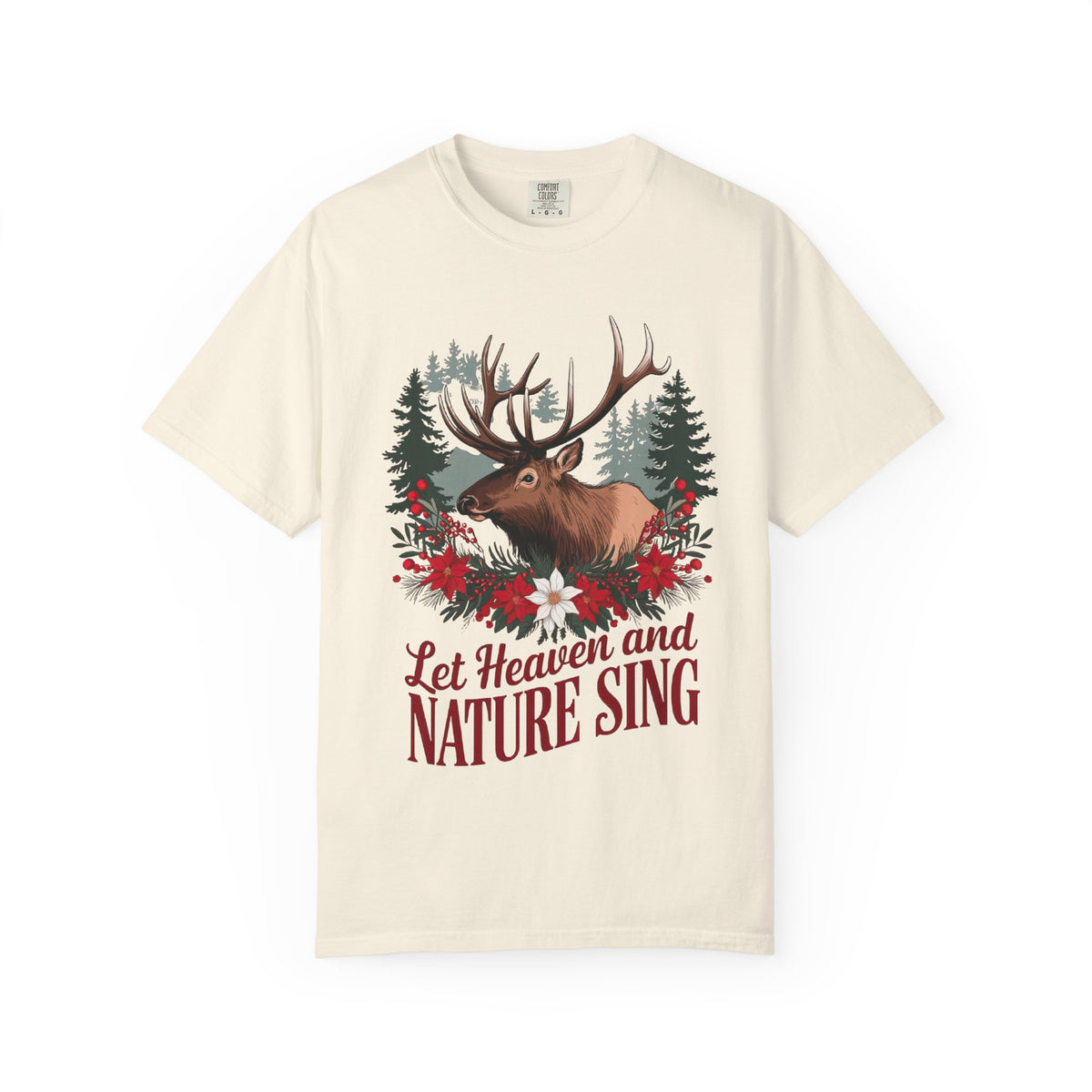 Let Heaven & Nature Sing Wilderness Christmas T-Shirt Christian Graphic Tee