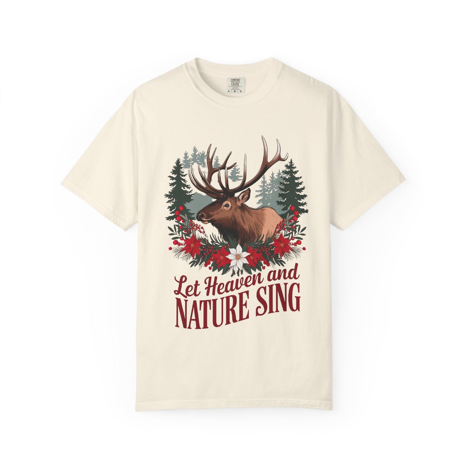 Let Heaven & Nature Sing Wilderness Christmas T-Shirt Christian Graphic Tee