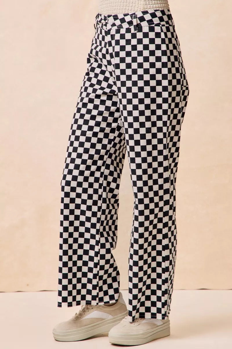 BiBi Gameday Theme Checkered Printed Pants - Sydney So Sweet