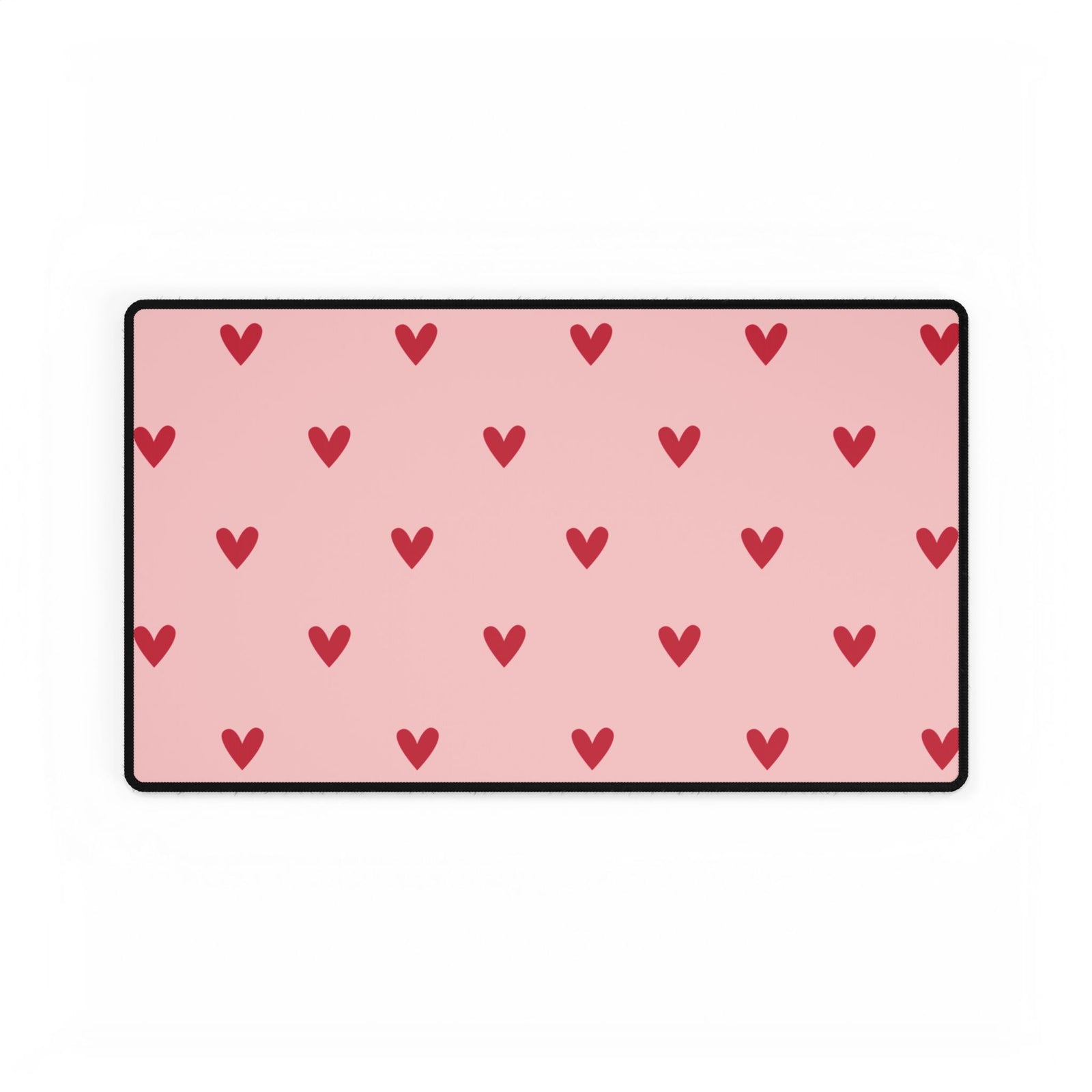 Pink Heart Pattern Desk Mat