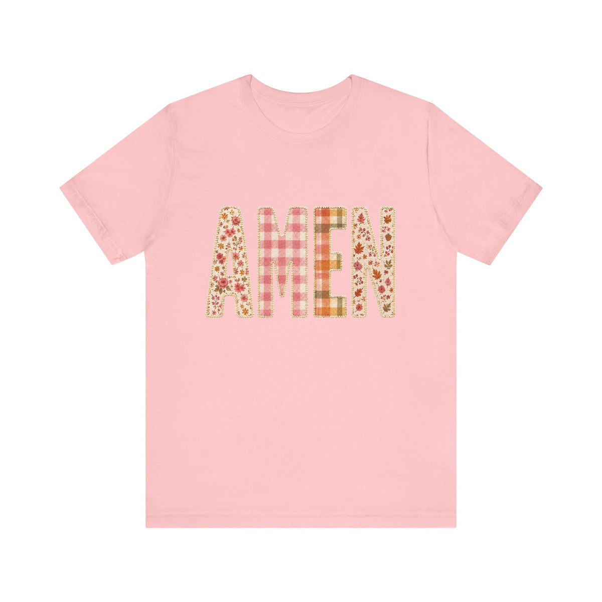 AMEN Floral Plaid Tee Women's Christian Graphic T-Shirt