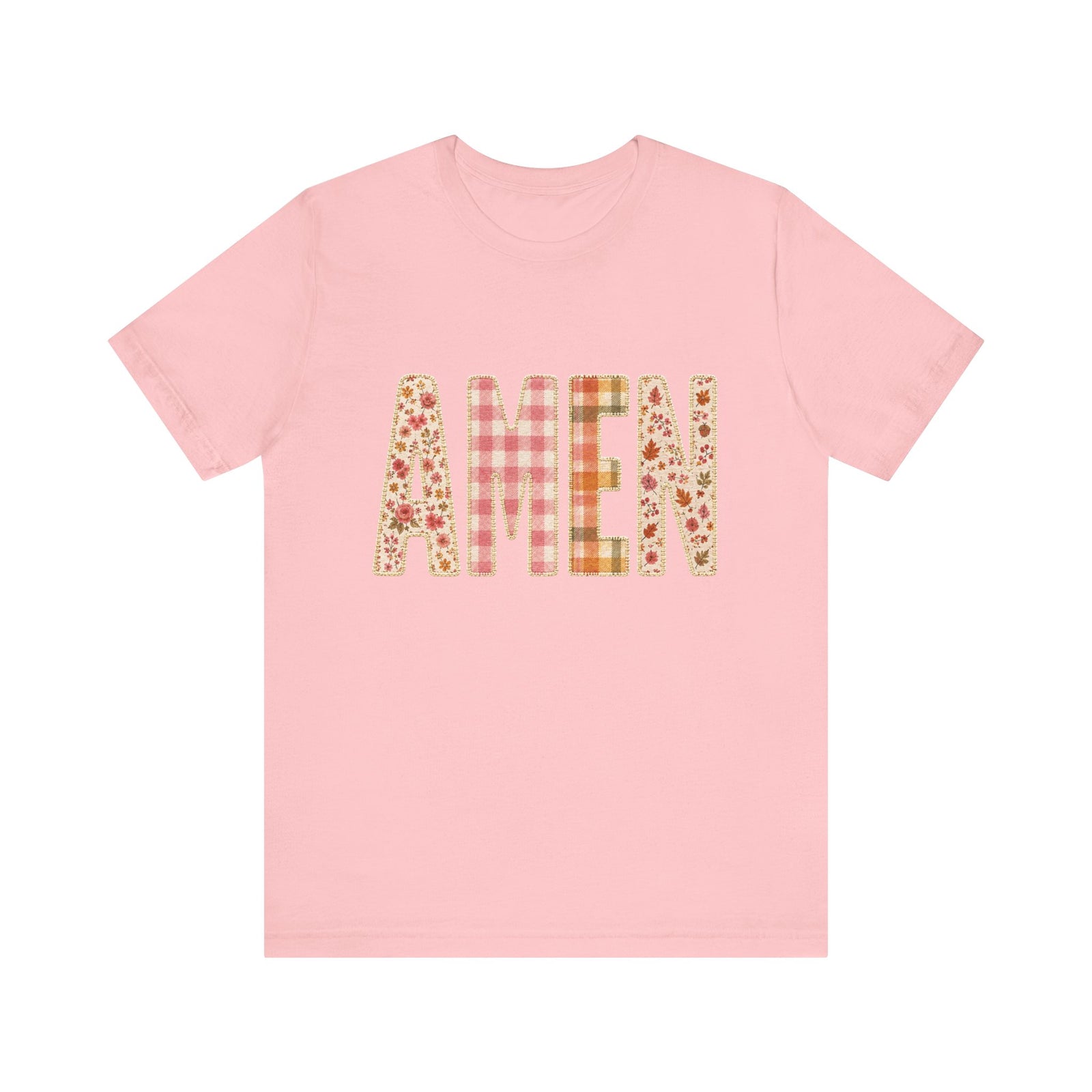 AMEN Floral Plaid Tee Women's Christian Graphic T-Shirt