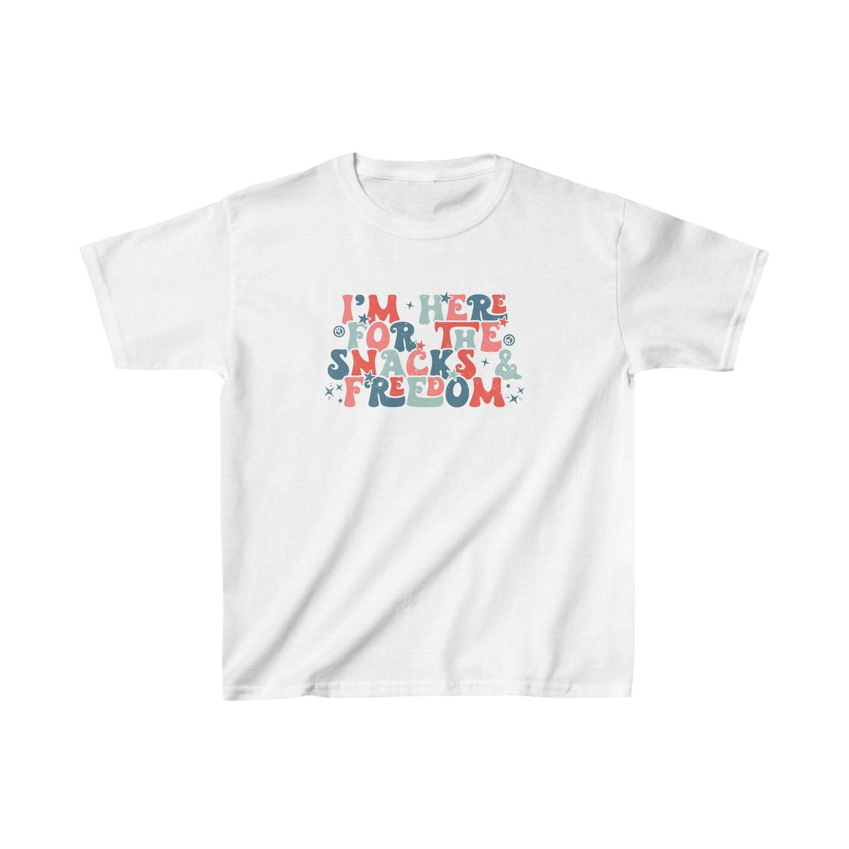 Just Here for the Snacks &amp; Freedom Kids Graphic T-Shirt - 4 Colors - Sydney So Sweet