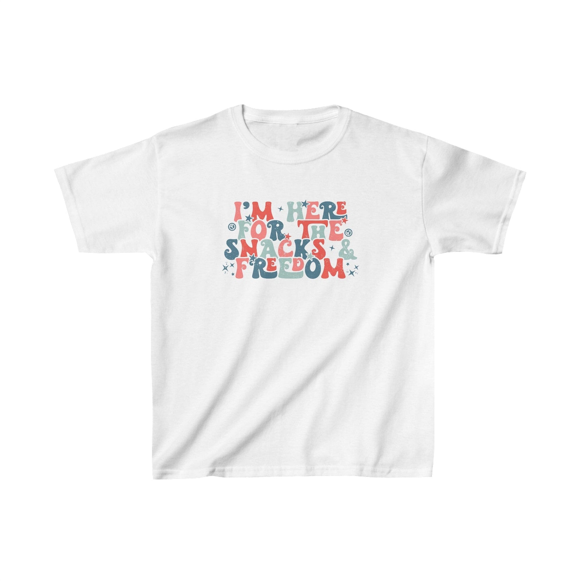 Just Here for the Snacks & Freedom Kids Graphic T-Shirt - 4 Colors - Sydney So Sweet