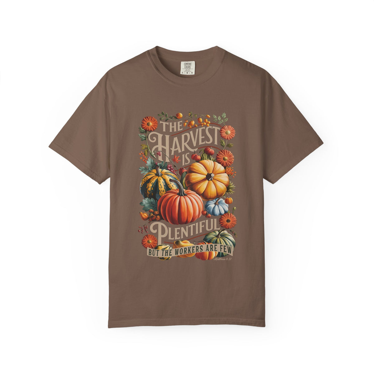 The Harvest is Plentiful T-Shirt Fall Pumpkin Harvest Christian Tee