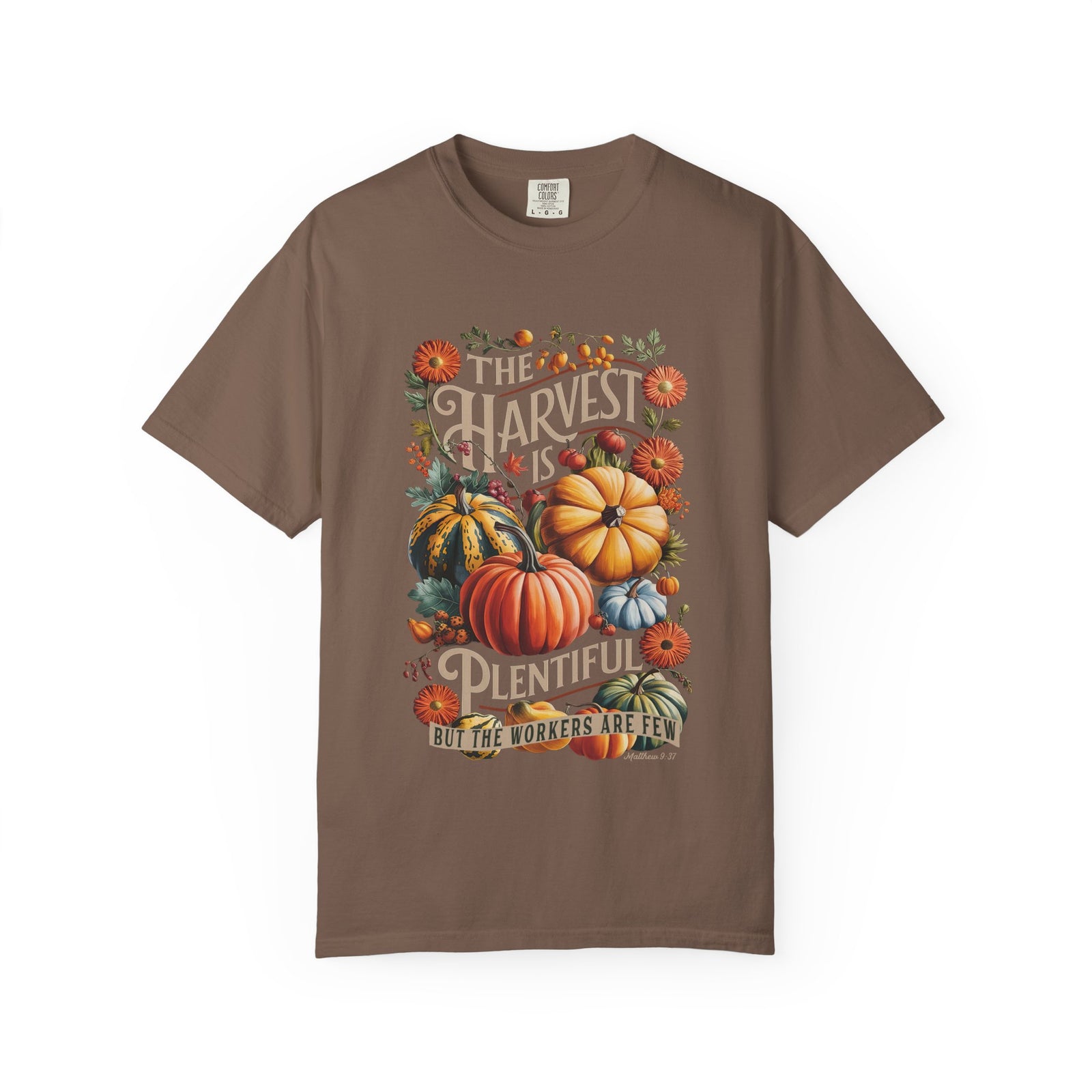 The Harvest is Plentiful T-Shirt Fall Pumpkin Harvest Christian Tee