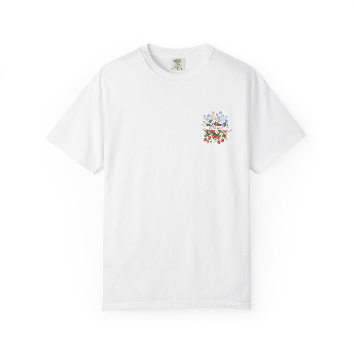 Bear Good Fruit John 15:5 Strawberry T-Shirt Christian Floral Bouquet Tee