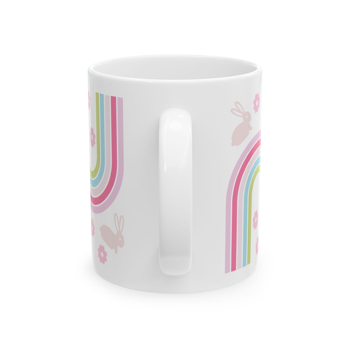 Pastel Bunny Rainbow Cute Ceramic Mug Coffee Cup (11oz & 15oz)