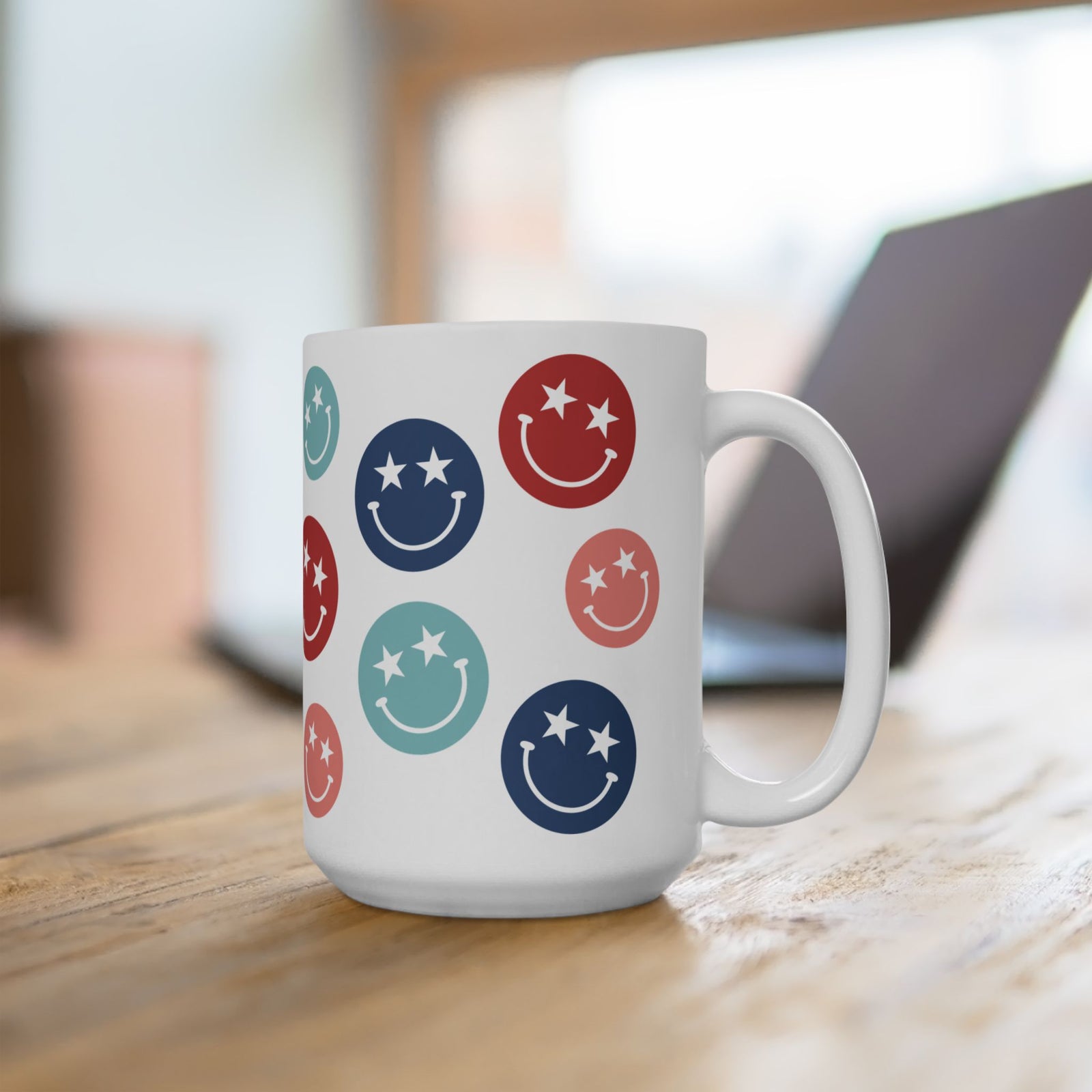 Star Smiley Cute Ceramic Mug Coffee Cup (11oz & 15oz)
