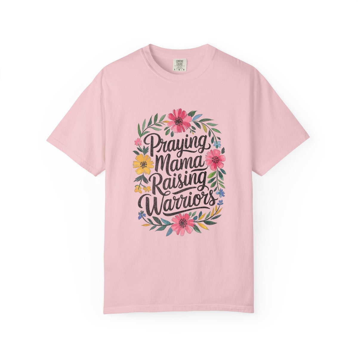 Praying Mama Raising Warriors T-Shirt Cute Floral Mom Graphic Tee