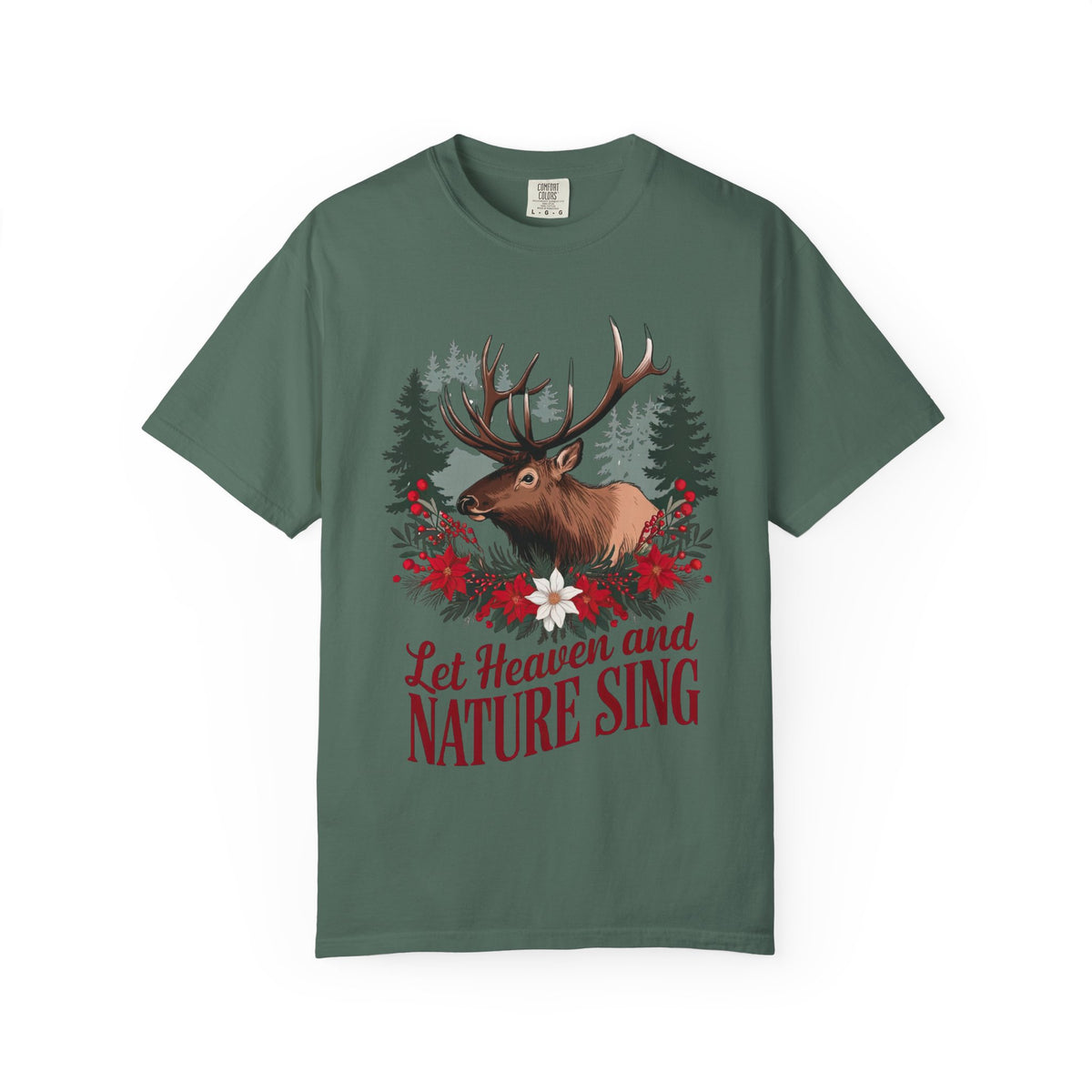 Let Heaven & Nature Sing Wilderness Christmas T-Shirt Christian Graphic Tee