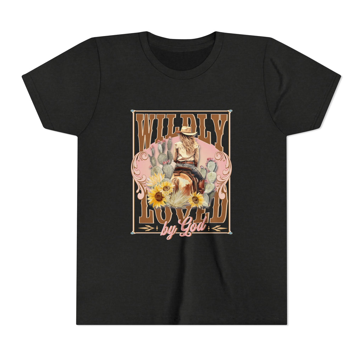 Wildly Loved by God Kids T-Shirt Christian Cowgirl & Horse Graphic Tee