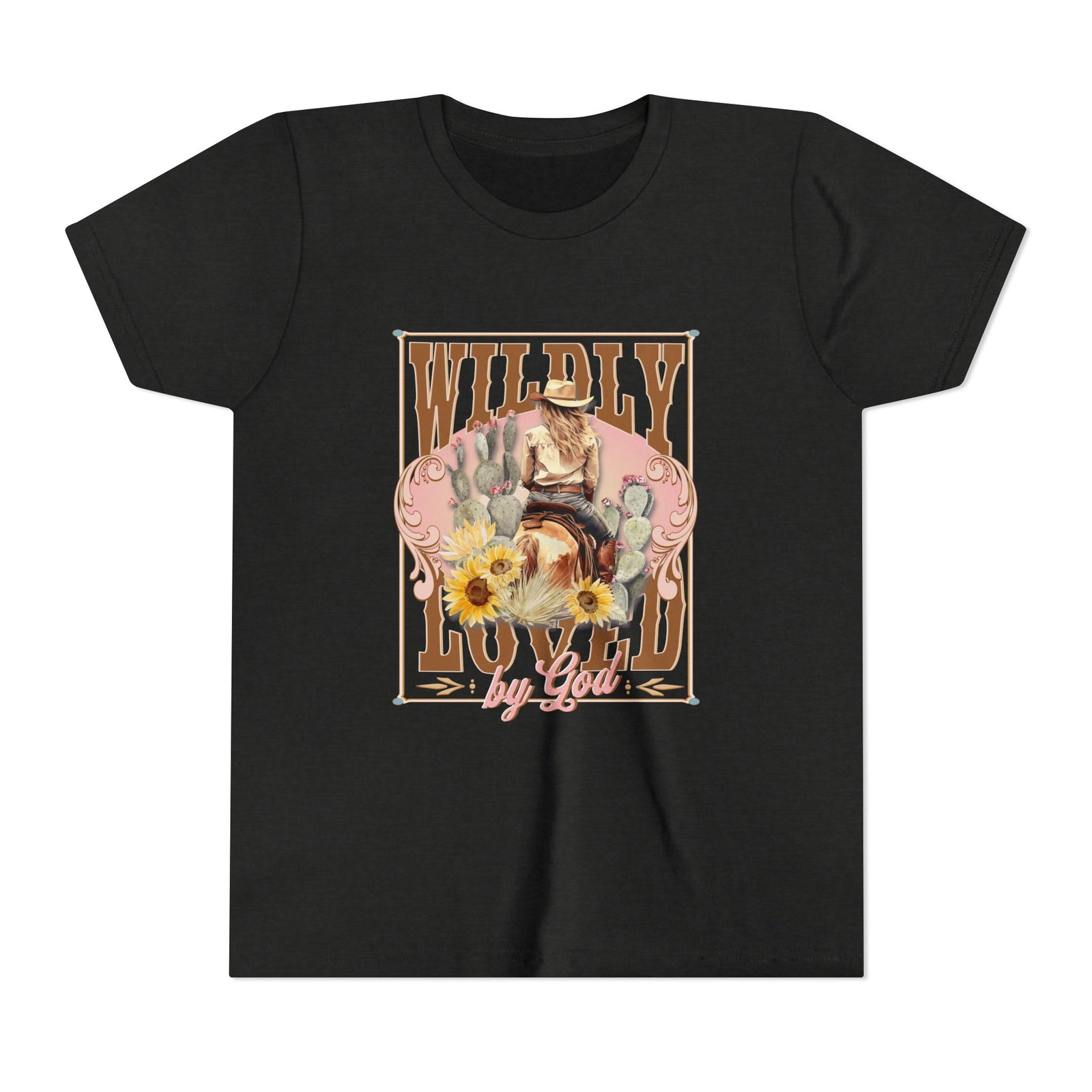 Wildly Loved by God Kids T-Shirt Christian Cowgirl & Horse Graphic Tee