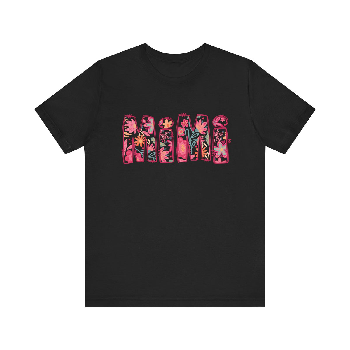Mimi Boho Pink Floral Graphic T‑Shirt Flower Pattern Grandmother Tee
