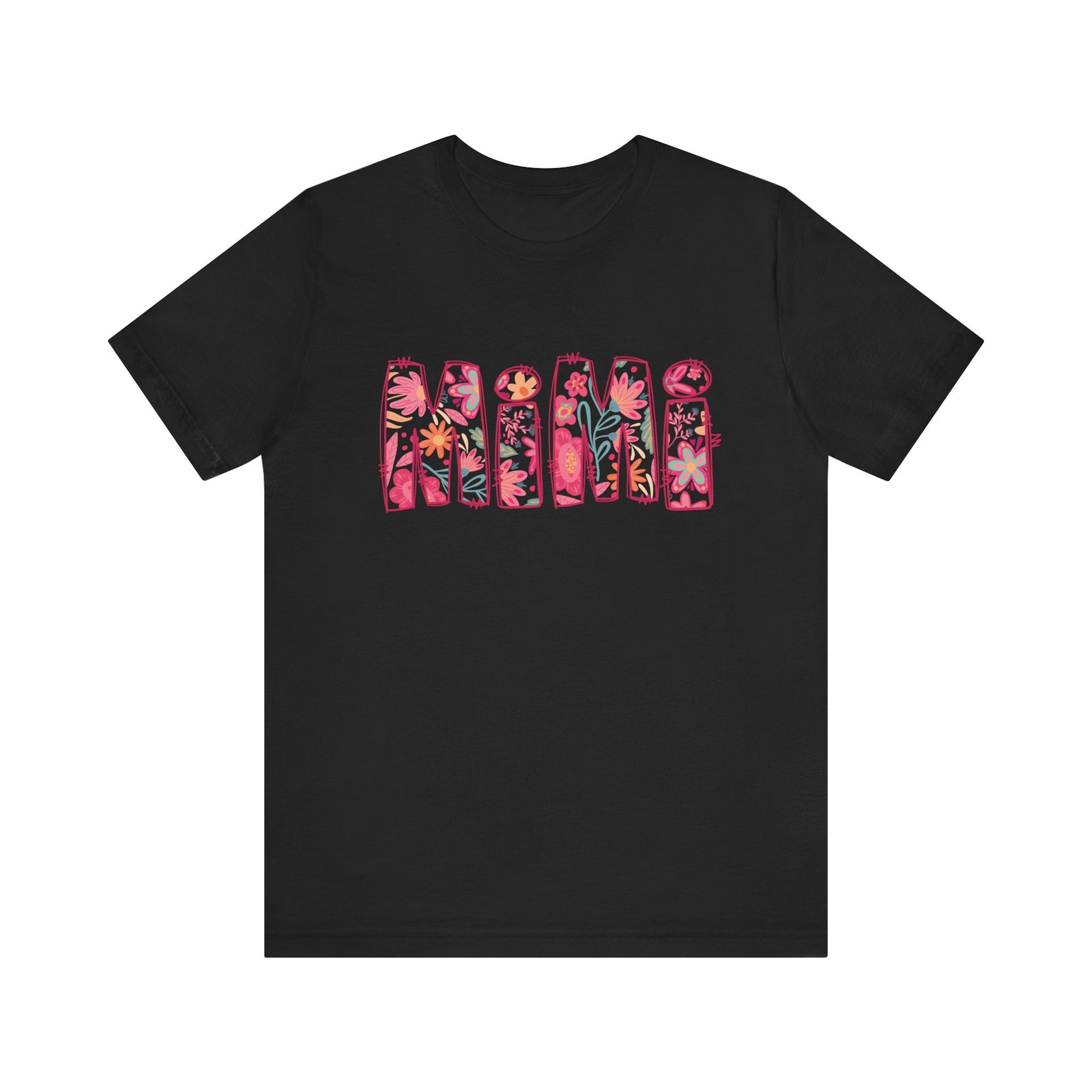 Mimi Boho Pink Floral Graphic T‑Shirt Flower Pattern Grandmother Tee