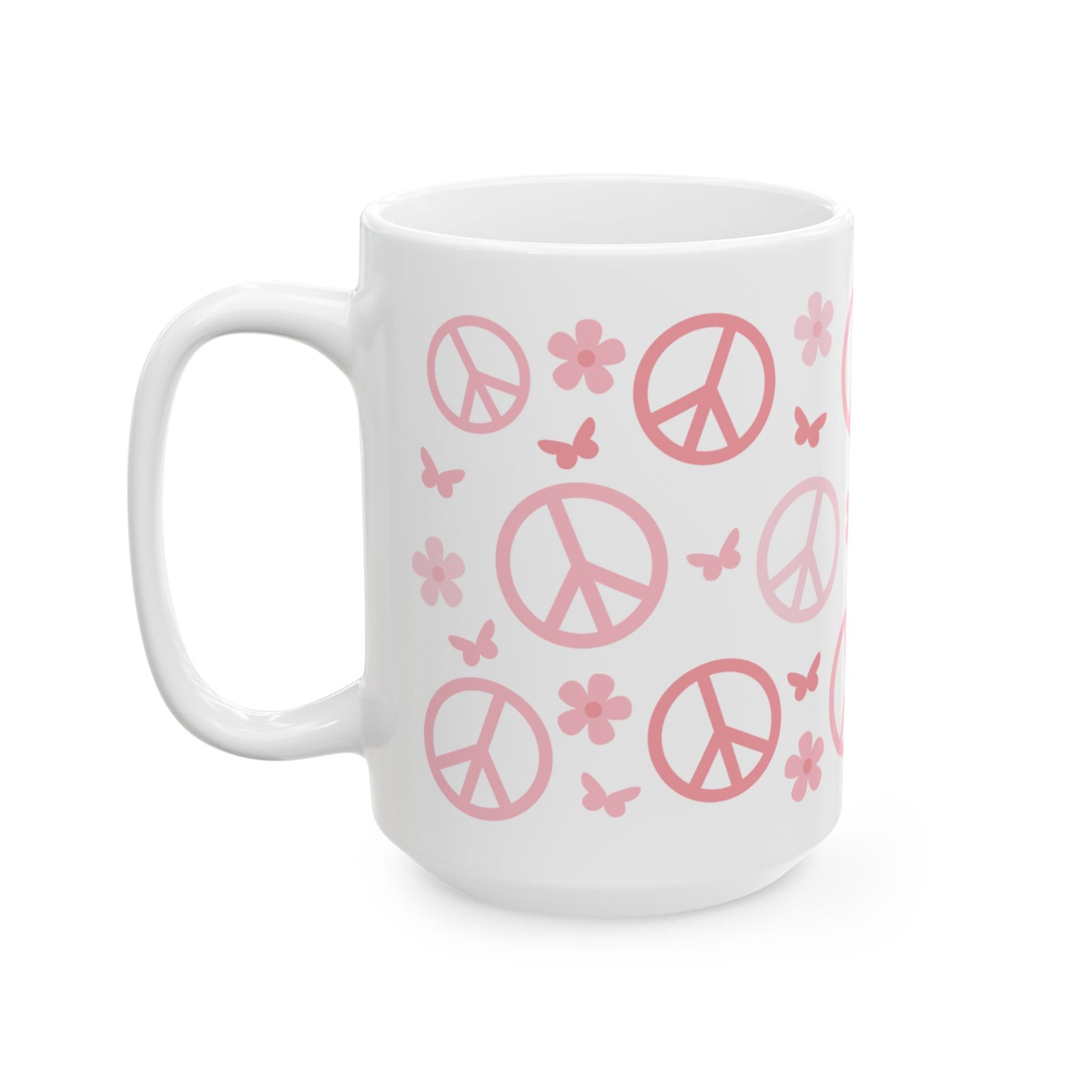 Boho Peace Cute Ceramic Mug Coffee Cup (11oz & 15oz)