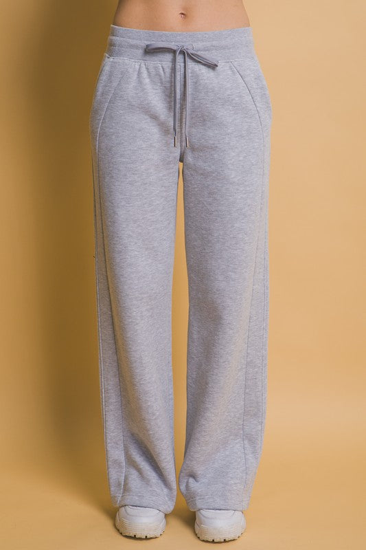 Love Tree Drawstring Wide Leg Sweatpants with Pockets - Sydney So Sweet