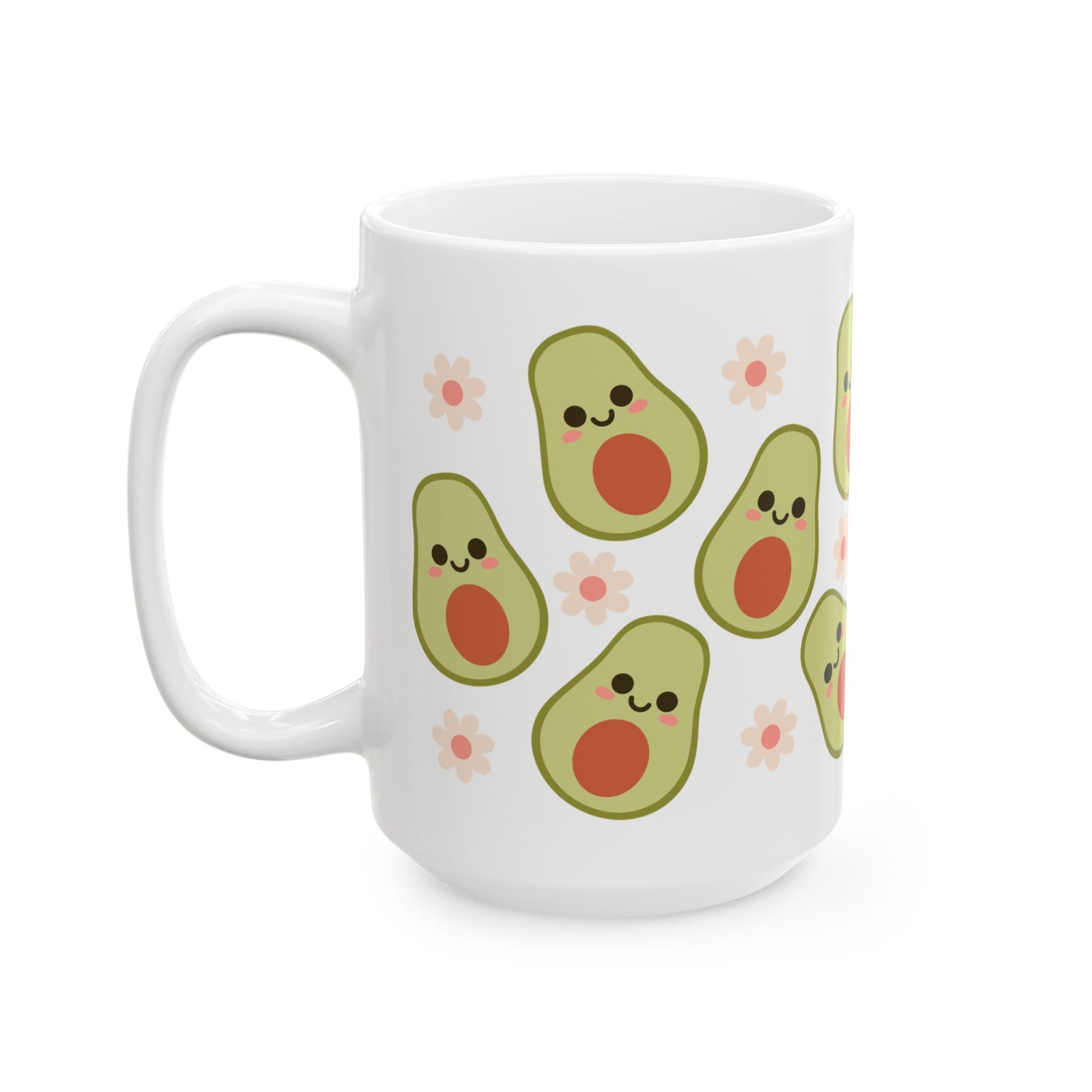 Happy Avocado Cute Ceramic Mug Coffee Cup (11oz & 15oz)