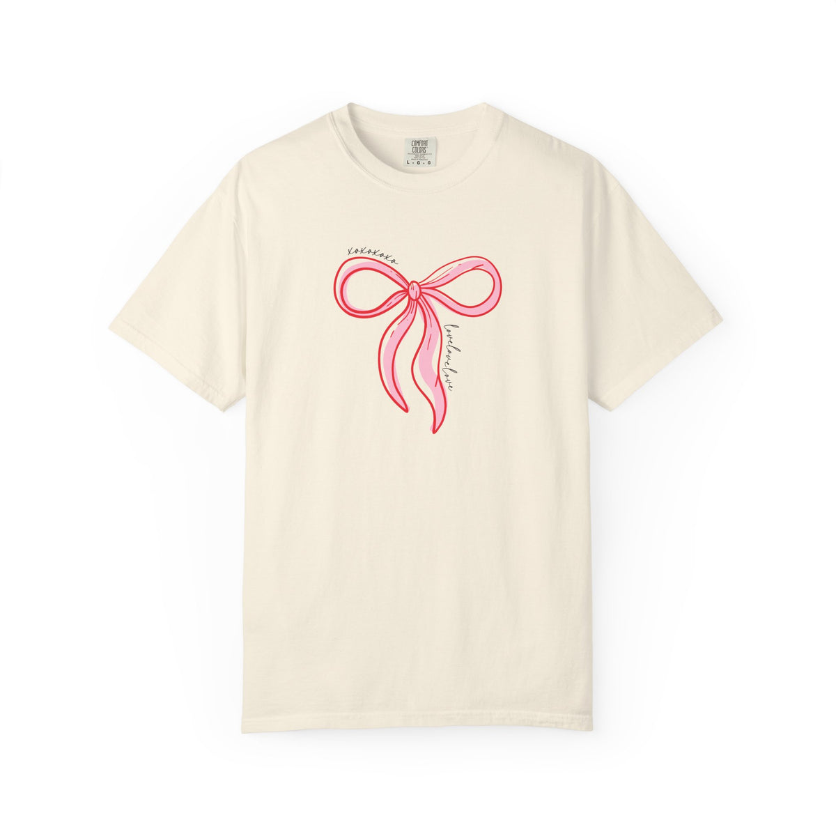 Pink Bow XOXO T-Shirt Valentine's Day Cute Graphic Unisex Short Sleeve Tee