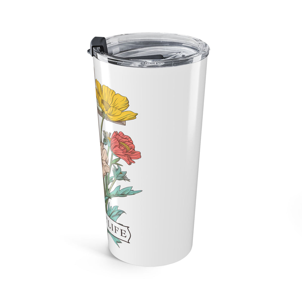 Death Came to Life Floral Cross 20oz Tumbler Christian Easter Travel Mug