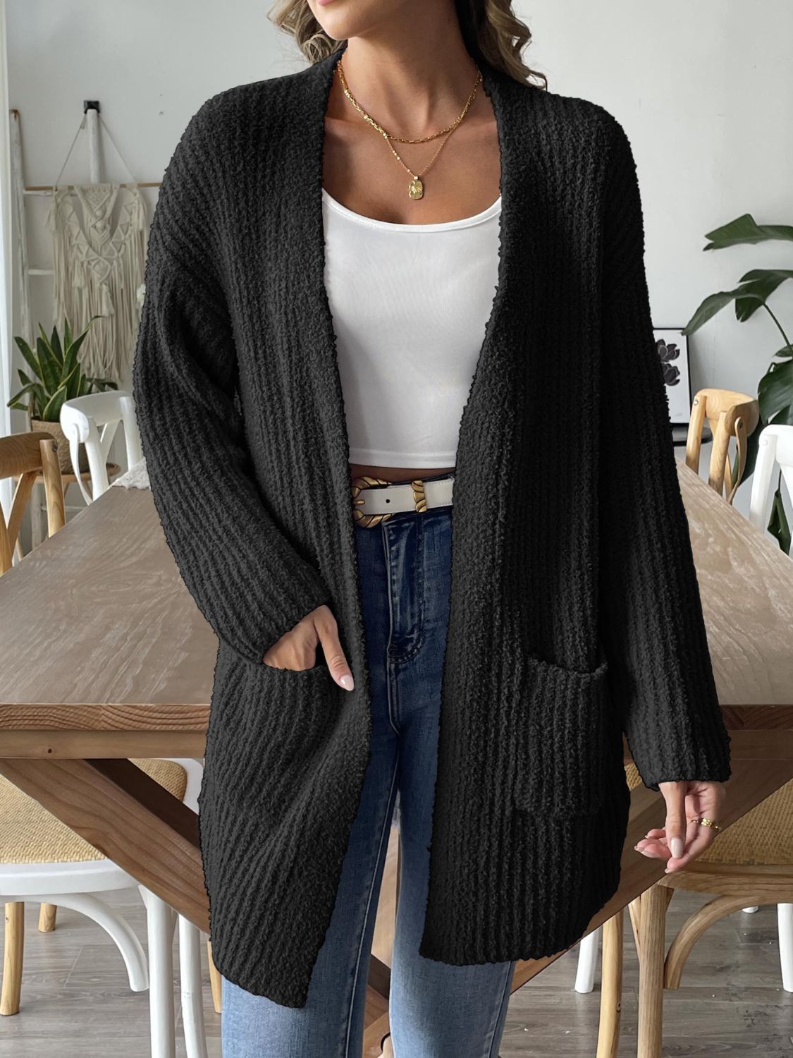 Open Front Long Sleeve Cardigan - Sydney So Sweet