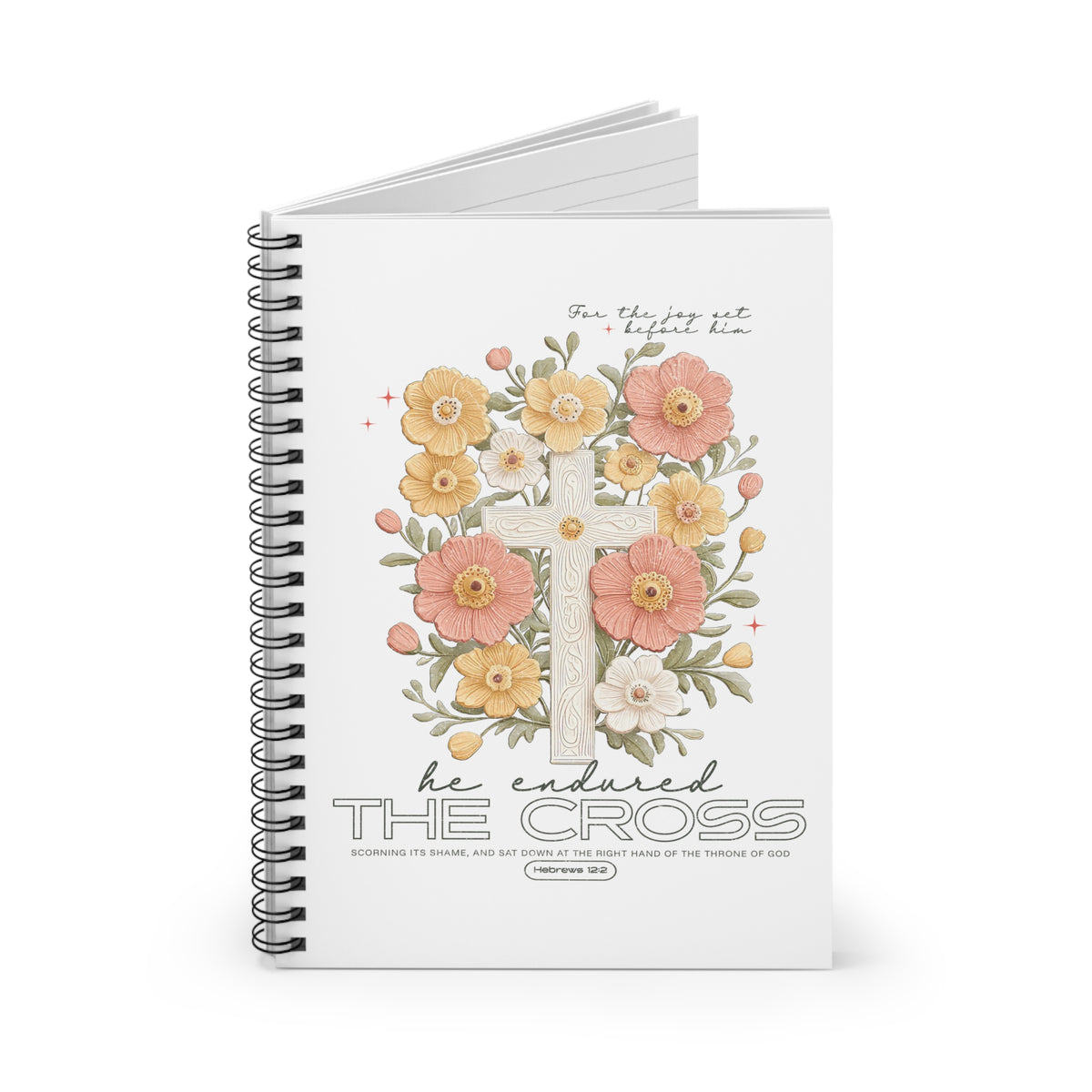 For the Joy Set Before Him Christian Ruled Spiral Notebook Journal