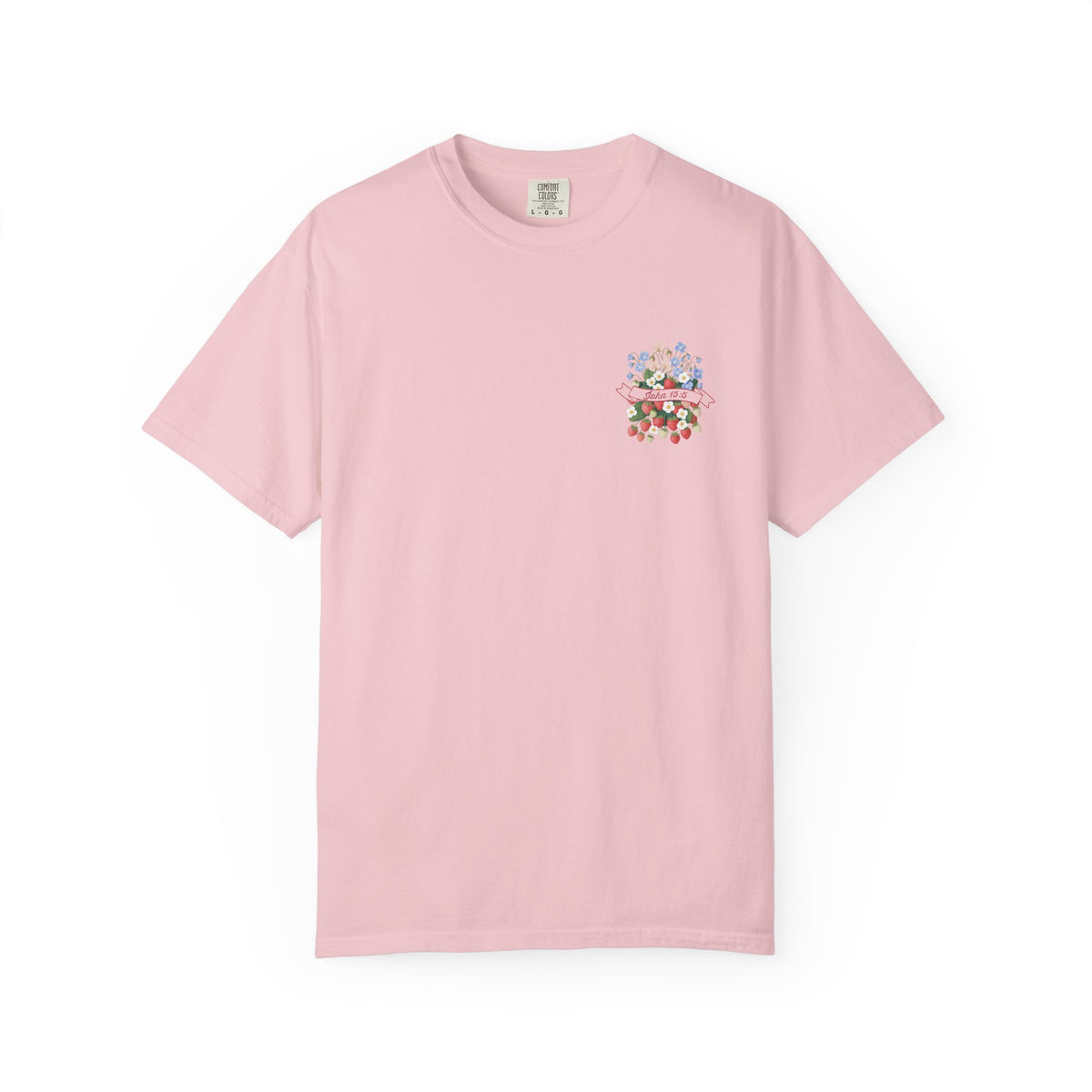 Bear Good Fruit John 15:5 Strawberry T-Shirt Christian Floral Bouquet Tee