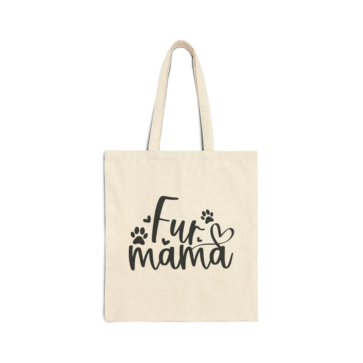 Fur Mama Cotton Canvas Shopper Cute Paw Print Tote Bag for Dog & Cat Moms