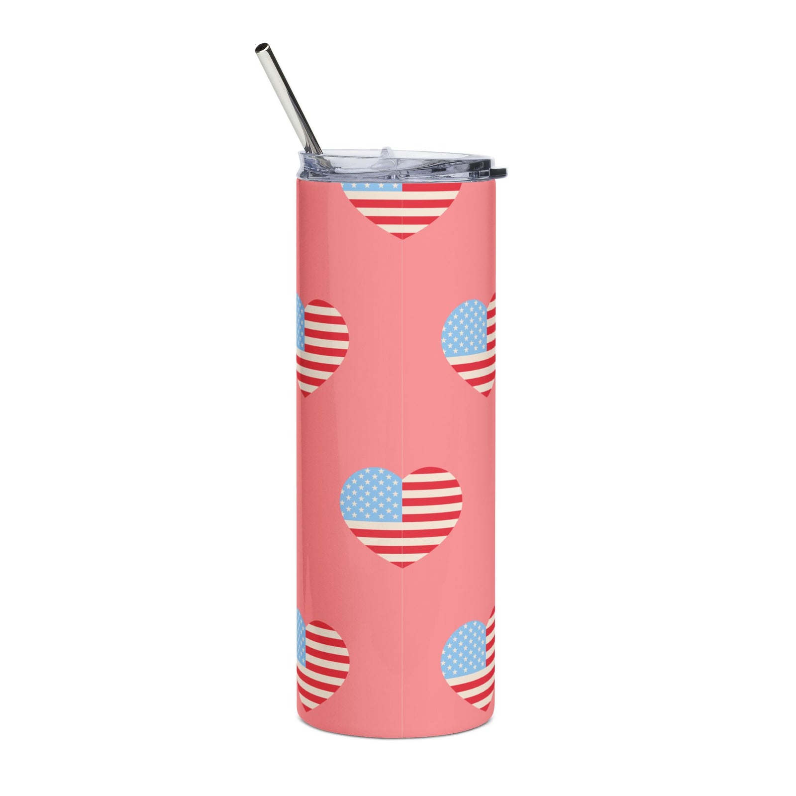 Love America Patriotic Heart 20oz Tumbler Stainless Steel Insulated Travel Cup