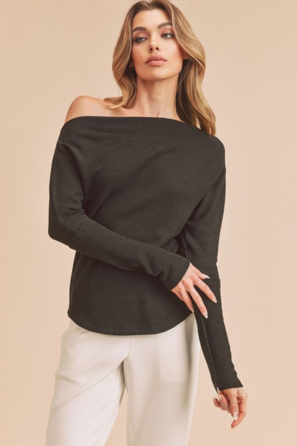 Aemi + Co One Shoulder Long Sleeve Knit Top - Sydney So Sweet